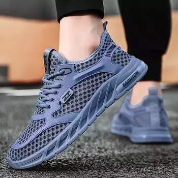 Летние мужские сетчатые туфли Мужская обувь Мужская повседневная обувь Одинарная сетка 44 синий