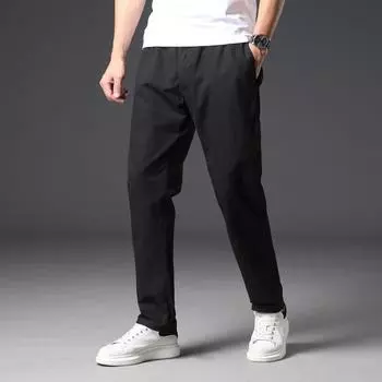 Летние мужские широкие брюки большого размера, комбинезоны с несколькими карманами, прямые повседневные брюки, свободные спортивные штаны для улицы 2XL армия зеленый