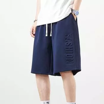 Летние мужские шорты, модные однотонные свободные хлопковые спортивные шорты с буквенным принтом, прямые повседневные шорты, большой размер 8XL S зелёный