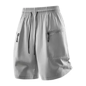 Летние мужские шорты, повседневные однотонные брюки длиной пять четвертей, свободные спортивные рабочие брюки XXL чёрный