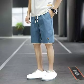 Летние мужские шорты, спортивные брюки с пятью точками, свободные повседневные пляжные брюки, мужские однотонные трендовые верхняя одежда, шорты большого размера 8XL хаки