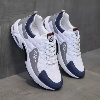 Летние мужские спортивные туфли из искусственной кожи, мужские повседневные кроссовки, лоферы, летние кроссовки на шнуровке, мужские кроссовки Zapatillas De Hombre 39 белый