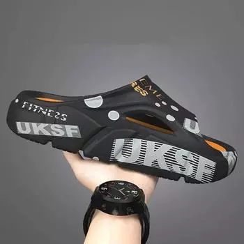 Летние мужские тапочки 2024 года, новые пляжные шлепанцы на толстой мягкой подошве, сандалии для дома, душа, ванной, повседневные нескользящие мужские тапочки 38-39 хаки