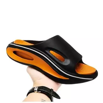 Летние мужские тапочки, домашние и уличные сандалии, пляжные удобные мягкие шлепанцы, новая мужская повседневная обувь, шлепанцы, домашние тапочки, сандалии 40-41 чёрный