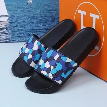 Летние мужские тапочки, домашние шлепанцы, лоферы для ванной, уличная садовая обувь, массажные сабо, мужские пляжные тапочки, шлепанцы 38 чёрный
