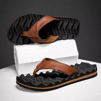 Летние мужские тапочки, летняя обувь для отдыха, мужская пляжная обувь, удобная мужская обувь, уличные мужские римские тапочки, шлепанцы, шлепанцы 40 коричневый