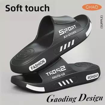 Летние мужские тапочки с дезодорантом: Большие размеры 36-49, нескользящие домашние сандалии 48-49 (fits 46-47) синий