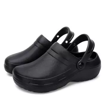 Летние мужские тапочки, сандалии, непромокаемая маслонепроницаемая обувь для повара, дышащая легкая садовая обувь для прополки, повседневные мужские летние сабо 40-41