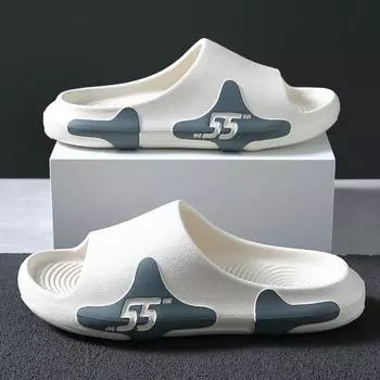 Летние мужские тапочки, туфли-лодочки, туфли для мужчин и женщин, пары, на толстой подошве, на нескользящей подошве, повседневные пляжные домашние тапочки для ванной комнаты 44-45(fit43-44) серый