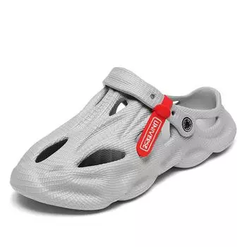 Летние мужские тапочки, удобные уличные сандалии на платформе, пляжные шлепанцы, мужские домашние шлепанцы, обувь для ванной комнаты 40