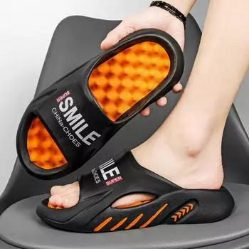 Летние мужские тапочки, уличная повседневная пляжная обувь, удобные толстые нескользящие сандалии с полыми отверстиями 38-39 белый