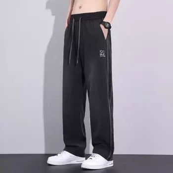 Летние мужские тонкие мягкие джинсы из лиоцелла, мужские свободные широкие брюки с эластичным поясом, повседневные брюки для мужчин XXXXXL чёрный