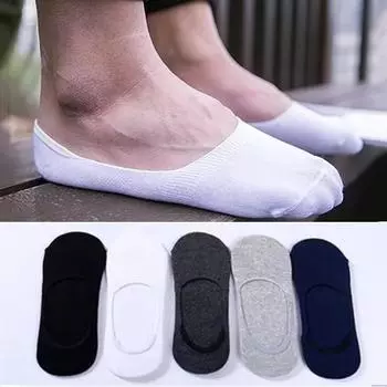 Летние мужские тонкие носки-невидимки чёрный