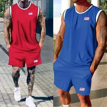 Летние мужские топы на бретелях для бодибилдинга, быстросохнущая спортивная жилетка для фитнеса, баскетбольная рубашка без рукавов, брендовый жилет с принтом для фитнеса S белый