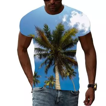 Летние мужские трендовые футболки с рисунком волка, модные повседневные футболки с принтом животных, интересные футболки с короткими рукавами в стиле хип-хоп S