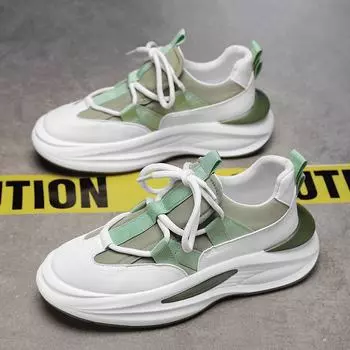 Летние мужские туфли для пап с толстой подошвой, дышащие и нескользящие, — это высококачественная, универсальная спортивная и повседневная модная обувь. 39 чёрный