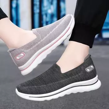 Летние мужские туфли из полиуретана, легкие, дышащие, сетчатые, повседневные туфли с мягкой подошвой, однопедальные, прогулочные туфли, мужская обувь 39