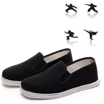 Летние мужские туфли ручной работы из ткани с подошвой из мелалеуки, молодежные, дышащие, полностью тканевые, ретро-обувь в традиционном стиле для мужчин 46 чёрный