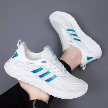 Летние мужские туфли с полыми вставками, сетчатые дышащие спортивные туфли, подошва с рисунком в виде цветка риса, кроссовки, модная мужская обувь 39 чёрный