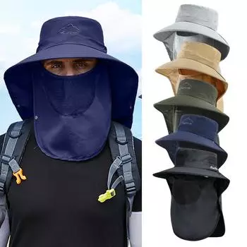 Летние мужские уличные солнцезащитные шляпы с хвостиком, сетчатая дышащая солнцезащитная шляпа в рыбацком стиле с полями, альпинистская солнцезащитная шляпа