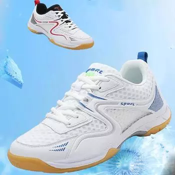 Летние мужские/женские сетчатые дышащие ультралегкие табуретки для бадминтона, теннисные туфли для гольфа, мужские туфли для настольного тенниса 36 синий/белый