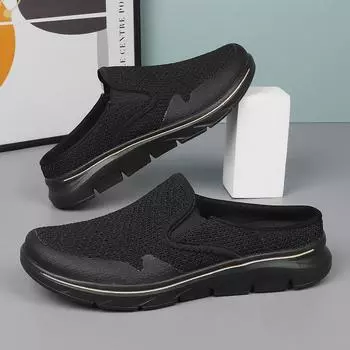 Летние мужские/женские тапочки мужские полутапочки сетчатые метр-дышащие мужские черные туфли Mueller 35 светло-бежевый/синий