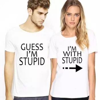 Летние напечатанные футболки свободного покроя из чистого хлопка с короткими рукавами для пар унисекс S