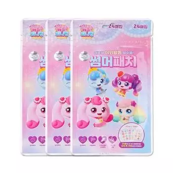 Летние нашивки Sweet and Sour Catch Tiniping, 24 шт., 3 шт., изготовлены в 2024 году, популярный персонаж в Корее