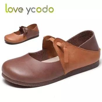 Летние натуральные мокасины Derma для женщин и студентов бренда Love Ycodo 41