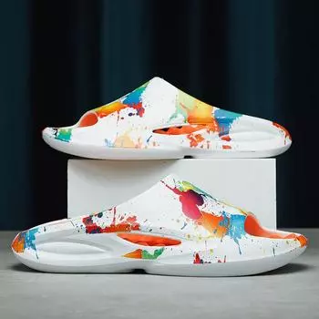 Летние нескользящие износостойкие дышащие повседневные сандалии и тапочки Модные легкие тапочки из ЭВА Пляжная обувь 36 белый