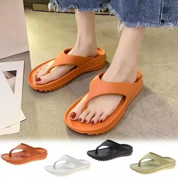 Летние нескользящие пляжные туфли с толстой подошвой, женские сандалии и тапочки 39-40 оранжевый