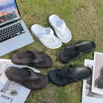 Летние нескользящие шлепанцы унисекс: Универсальные однотонные сандалии для дома и пляжа 38 чёрный