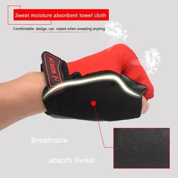 Летние нескользящие велосипедные перчатки с полупальцами, наполненные губкой велосипедные перчатки, спортивные перчатки для горного велосипеда на открытом воздухе для мужчин и женщин M чёрный