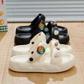 Летние нескользящие женские сандалии, женские классные тапочки, женская летняя верхняя одежда, классные тапочки на толстой подошве 40-41 белый