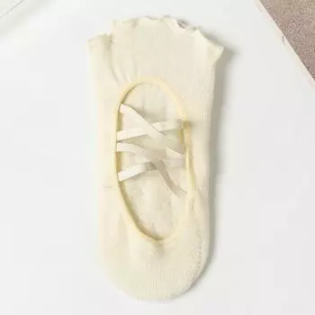 Летние носки для йоги с открытой пяткой и пальцами, профессиональные, для пилатеса, балета, танцев, колготки, нескользящие, низкие, с пятью пальцами, хлопковые, дезодорирующие Open toe beige