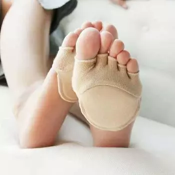 Летние носки для передней части стопы, носки половинной длины, носки с открытыми пальцами, подушечки для стопы One Size бежевый