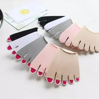 Летние носки Half Palm Five Fingers Socks с невидимым тонким каблуком спереди с открытым носком женские неглубокие сандалии носки с раздвоенным носком as the picture