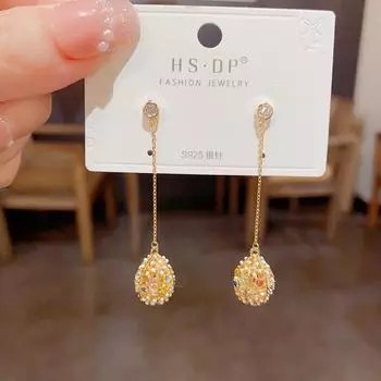 Летние новые арт-серьги с полыми цветными бриллиантами для женщин, серебряные иглы 925 пробы, высококачественные ретро персонализированные модные серьги