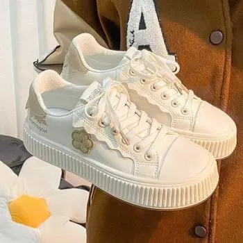 Летние новые белые туфли, универсальная женская обувь, модные весенние и летние нишевые легкие спортивные повседневные туфли Borad 35