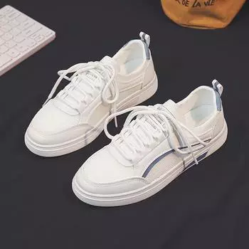 Летние новые белые туфли женские универсальные сетчатые дышащие плоские повседневные студенческие туфли на шнуровке Tide 35