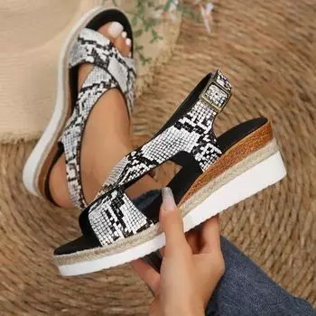 Летние новые босоножки с этническим наклонным каблуком и заостренным носком женские бохо-босоножки больших размеров 36