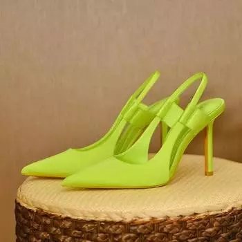 Летние новые брендовые женские босоножки с открытым носком, с острым носком, на тонком высоком каблуке, элегантные женские туфли-лодочки 35 фиолетовый