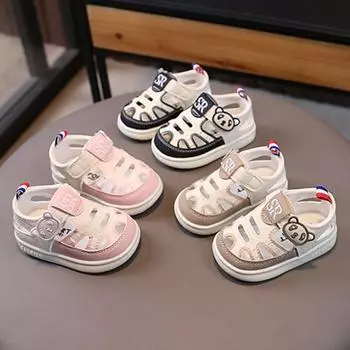 Летние новые детские сандалии, удобные прогулочные туфли для мальчиков, симпатичные дышащие повседневные туфли для девочек и девочек, универсальные модные детские туфли на плоской подошве 16insole12cm розовый