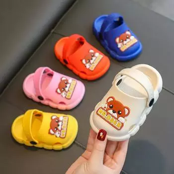 Летние новые детские тапочки, пляжные тапочки Crocs для детей и тапочки для мальчиков 18-19 розовый