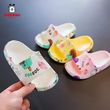 Летние новые детские тапочки с одним словом для мальчиков и девочек с легкой подошвой для дома и дома с принтом классные тапочки 150 yards inner length 15CM