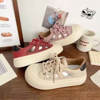 Летние новые дизайнерские сандалии дышащие студенческие 35 красный