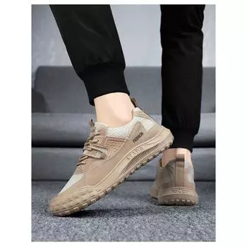 Летние новые дышащие сетчатые туфли мужские нескользящие повседневные походные туфли 39