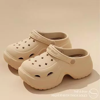 Летние новые дышащие тапочки на толстой подошве 36 хаки