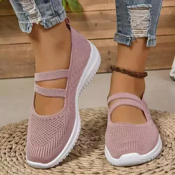 Летние новые дышащие туфли на плоской подошве с круглым носком 36 чёрный