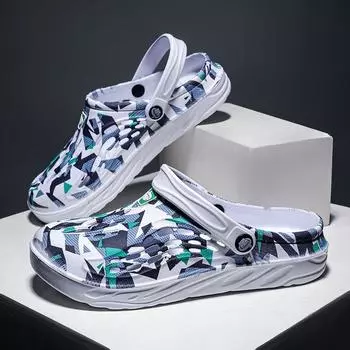 Летние новые дышащие туфли с отверстиями, мужские забродные туфли, пляжная обувь, сандалии, большие размеры, подростковые тапочки 38